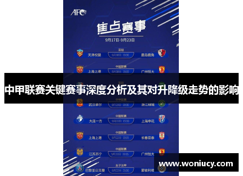 中甲联赛关键赛事深度分析及其对升降级走势的影响